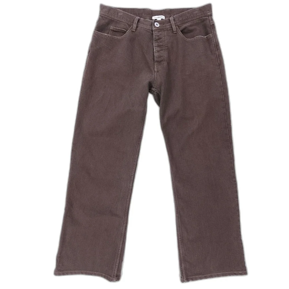 NEW James Perse Garment Dyed Comfort Stretch Straight Jeans Brown Denim 34x30